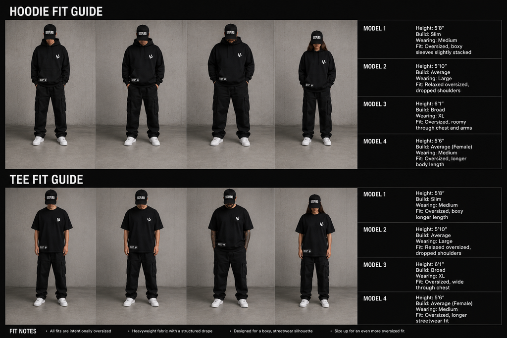 DISCIPLINED Heavyweight Hoodie fit guide