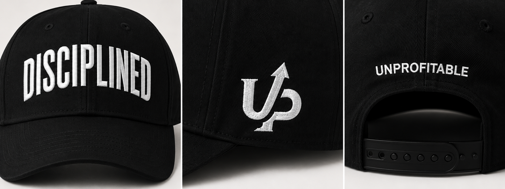 DISCIPLINED Structured Hat embroidery front side back detail