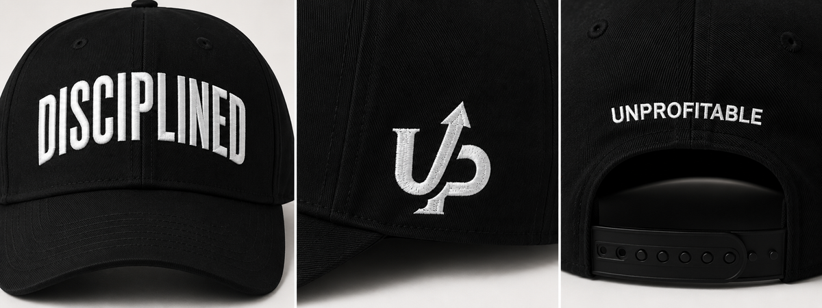 DISCIPLINED Structured Hat embroidery front side back detail