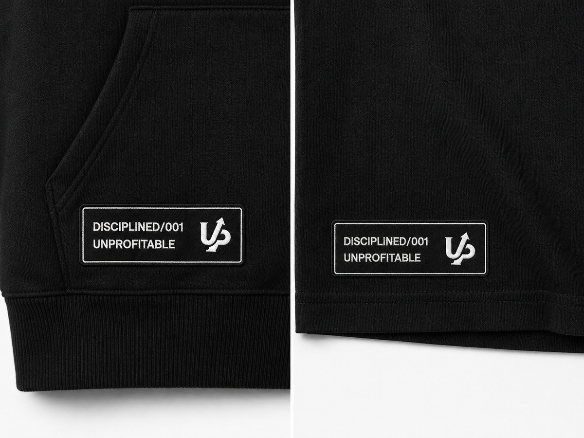 DISCIPLINED Oversized Tee patch closeup