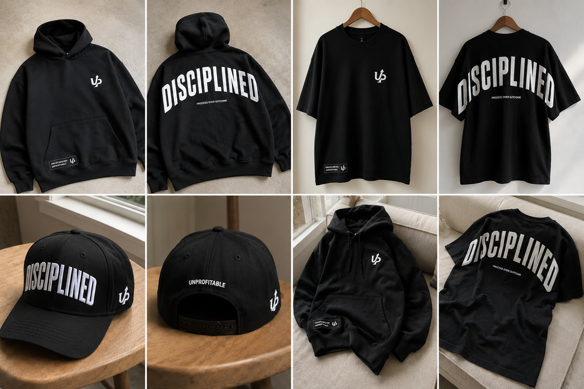 DISCIPLINED Structured Hat angled product set A